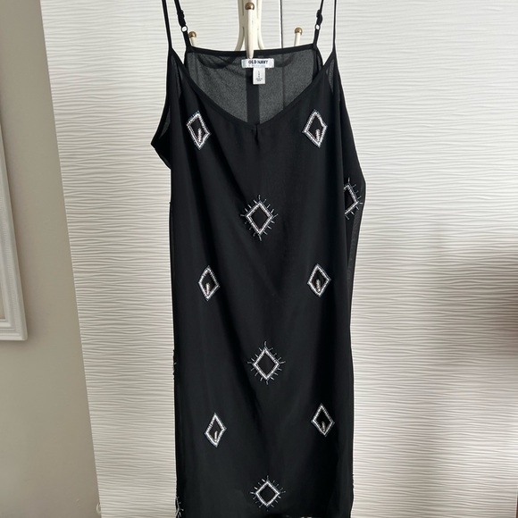 LBD black beaded slip dress Old Navy XL - Picture 1 of 4